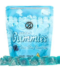 Sour Blue Raspberry THC gummies