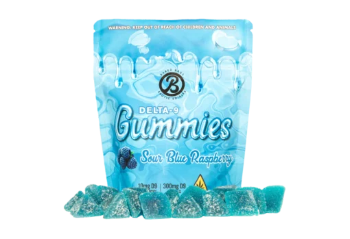 Sour Blue Raspberry THC gummies